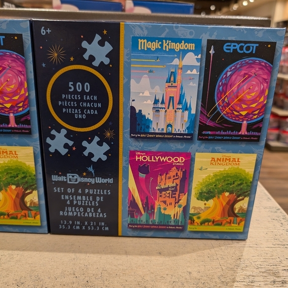 BRAND NEW Walt Disney World Park Poster Puzzle Set of Four 500 Pieces Each - Picture 2 of 4